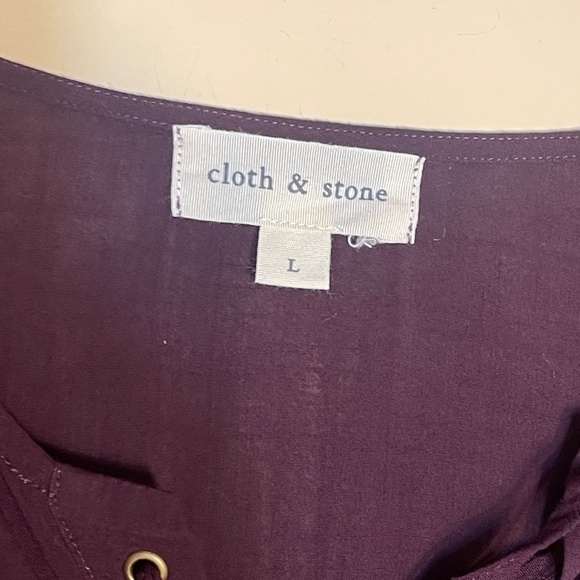 Cloth & Stone Purple Lace-Up Top